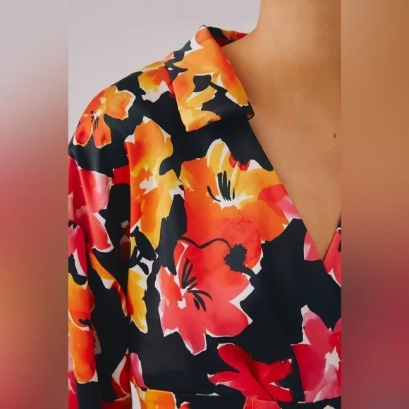 C/Meo Collective ALOUD MINI DRESS - BLACK FLORAL Size Small NWT